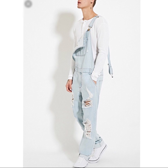 mens overalls light wash